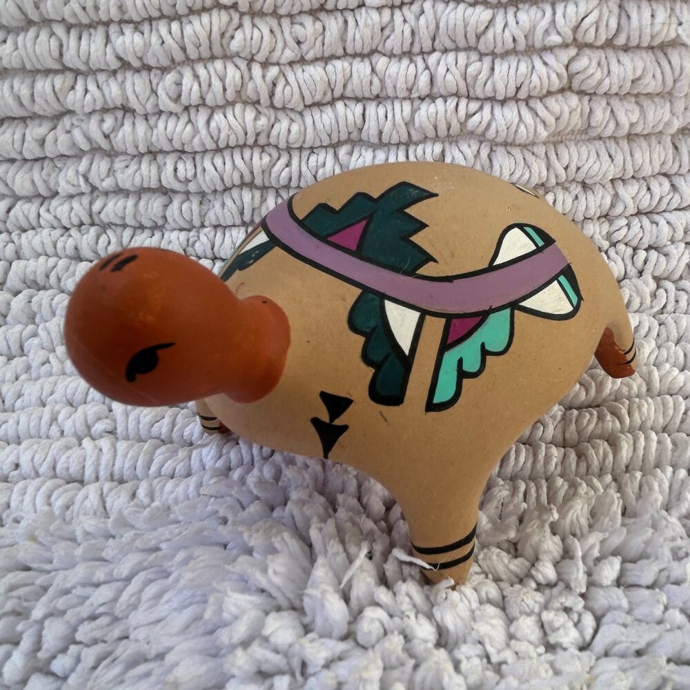 Red clay pottery turtle, traditional designs Jemez Puebo, New Mexico